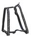 Chapuis Verstelbare Nylon Riem Hondentuig Bloemmaat 70-90 cm Breedte 25 mm Zwart Maat: XL