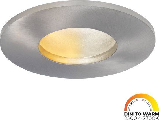 HOFTRONIC Vegas LED inbouwspot - 3.8 Watt - Dim to warm - GU10 LED module - Dimbaar - voor binnen - RVS