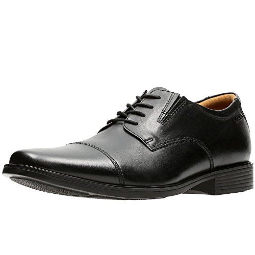 Clarks Tilden Cap Mens Black Leather, 9.5