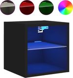 vidaXL Tv-wandmeubel met LED-verlichting 30x28,5x30 cm zwart