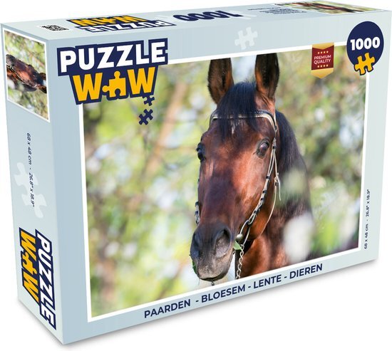 MuchoWow Puzzel Paarden - Bloesem - Lente - Dieren - Legpuzzel - Puzzel 1000 stukjes volwassenen - Sinterklaas cadeautjes - Sinterklaas voor grote kinderen