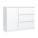 3xE living Commode 100 cm, 3 tiroirs, 1 porte, blanc | L 100 x P 38,5 x H 78 cm