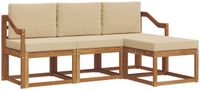 vidaXL - Buiten - bank - set - 4 - st - Natuurlijk - en - Beige