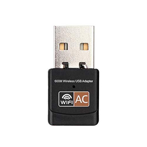 BCVBFGCXVB Mini-notebook, 600 Mbps, 2,4 G/5 G, dual-band-aansluiting, USB-adapter, WLAN-ontvanger, AC600 m, thuisnetwerkkaart (zwart)