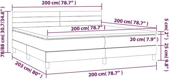 vidaXL Boxspring met matras fluweel zwart 200x200 cm