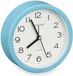 Giftdecor Wekker/alarmklok Good Morning - blauw - kunststof - dia 12 cm - staand - rond - batterij voeding