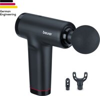Beurer MG 89 Massage Gun - Mini - 3 Massage Heads - 5 Intensities - 4 Hours Battery Life - Black