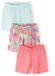 Minoti Korte broek meisjes 3-pack met tropische print - 100% katoen