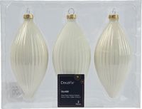 Decoris Kaemingk B.V. Olijf glas d6h13 cm wolwit 3st