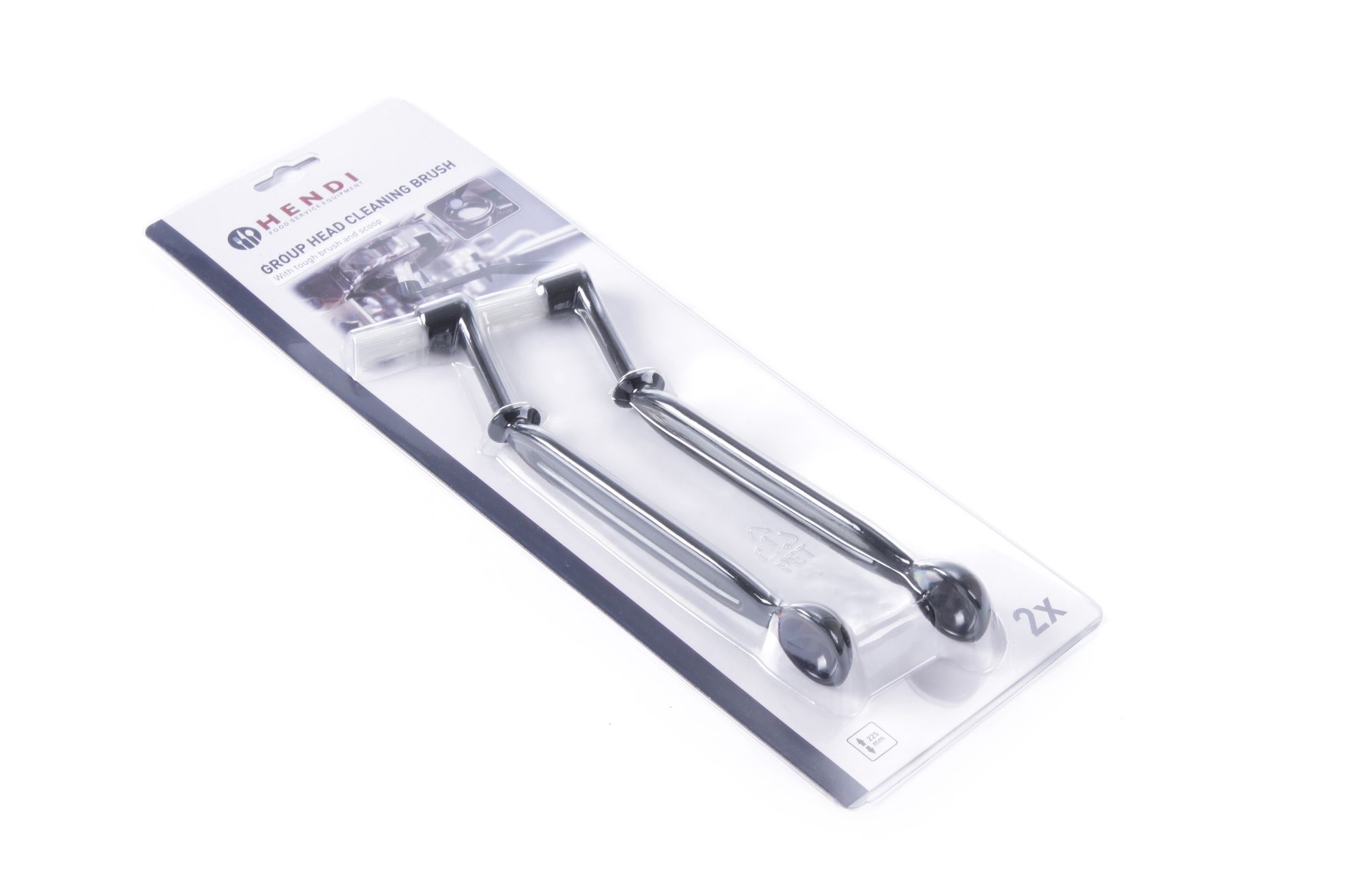 Hendi Zetgroep borstel – nylon – met spatscherm – 225 mm – set van 2