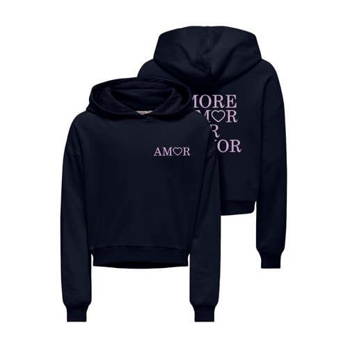 ONLY KIDS ONLY GIRL hoodie met backprint - donkerblauw