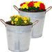 Mega Collections Emmer/plantenpot/bloempot Jean - 2x - zink - zilver - D14 X H13 cm