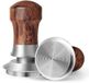 HOLIHOKY Tamper 51mm, veerbelaste koffietamper met 304 roestvrijstalen schroefdraadbasis, espressotamper met houten handvat