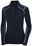 Helly Hansen Dames W LIFA Merino Midw 1/2 Zip, Navy, XL