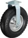 Merkloos Relaxdays bokwiel luchtband - 3.50-6 - tot 120 kg - met stalen plaatje - zwart-zilver