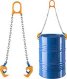 VEVOR Vatenlifter, G80 Vatenliftklem met Veiligheidshaak, Hefvermogen 0.9 T, Gereedschap voor het Hanteren van 50 cm Lange Vaten, Gereedschap voor het Hijsen van Vaten van Koolstofstaal met Kettingslinger voor Kunststof en Metalen Vaten