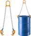 VEVOR Vatenlifter, G80 Vatenliftklem met Veiligheidshaak, Hefvermogen 0.9 T, Gereedschap voor het Hanteren van 50 cm Lange Vaten, Gereedschap voor het Hijsen van Vaten van Koolstofstaal met Kettingslinger voor Kunststof en Metalen Vaten