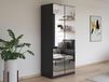 REFOLACHI Armoire REFOLACHI 2 portes gris métal avec miroir