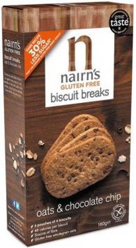 Nairns Biscuit breaks oat & chocolate chip 160 gram