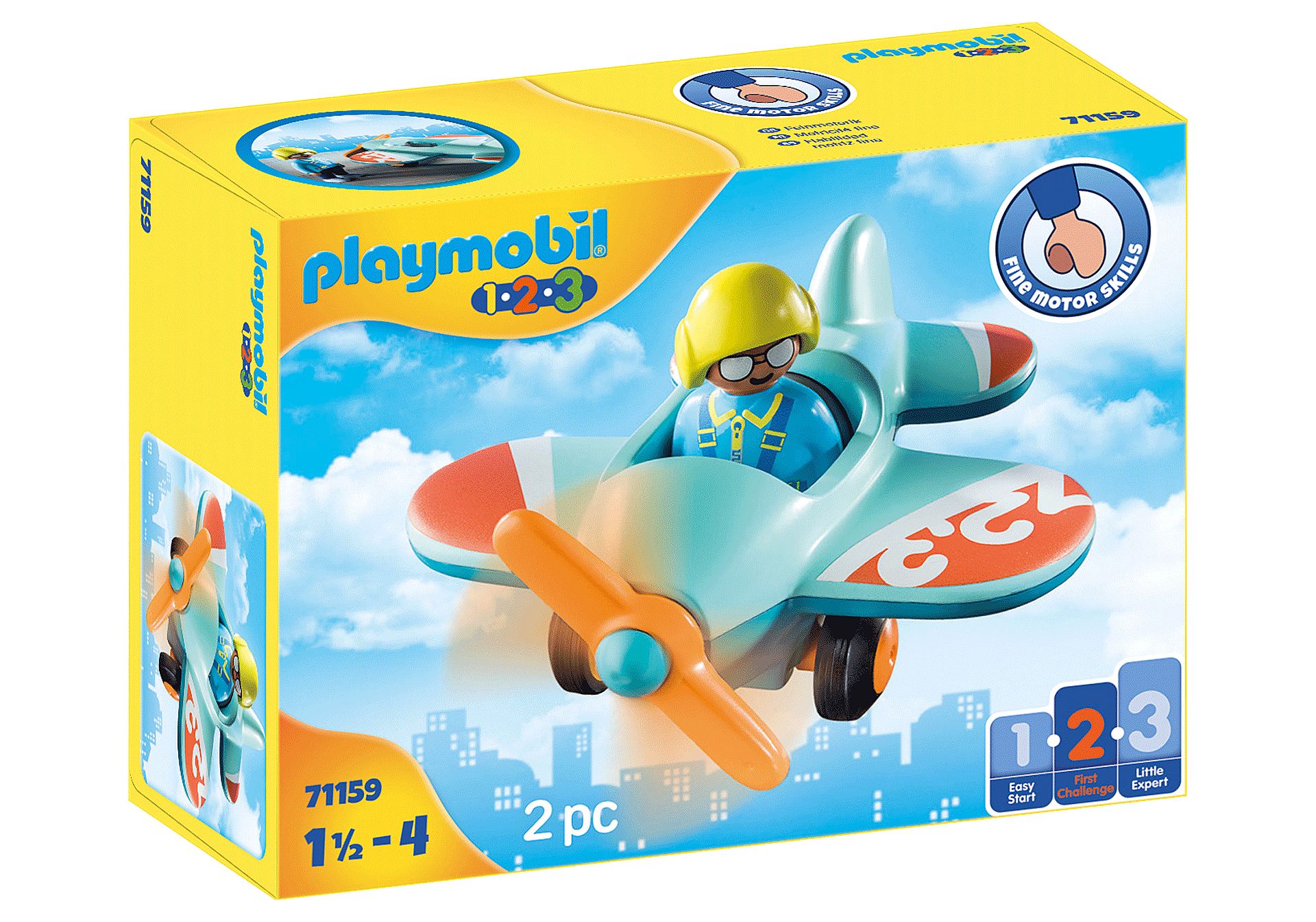 Playmobil 1.2.3 71159 Airport & Aircraft Playset - Multicolour