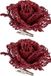 Cosy&Trendy Kerstboomversiering Bloemen - 6x - 10 cm - rouge paillettes - sur clip - ornement