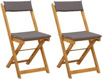 vidaXL Bistrostoelen voor buiten 2 st Donkergrijs Massief Acacia Hout