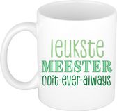Bellatio Decorations Mok voor Meester - groen - keramiek - 300 ml