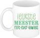 Bellatio Decorations Mok voor Meester - groen - keramiek - 300 ml