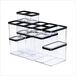 Boîtes de conservation hermétiques - 19 pièces - 0,5 à 3,2 litres - Plastique transparent noir - Avec couvercle pour aliments secs