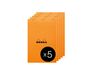 RHODIA 19600Cpack - Geniet Notitieblok N°19 Oranje - A4+ - Gelijnd - 80 Afscheurbare Vellen - Clairefontaine Wit Papier 80 g/m² - Omslag van Gecoat Karton - Pakket van 5 blokken