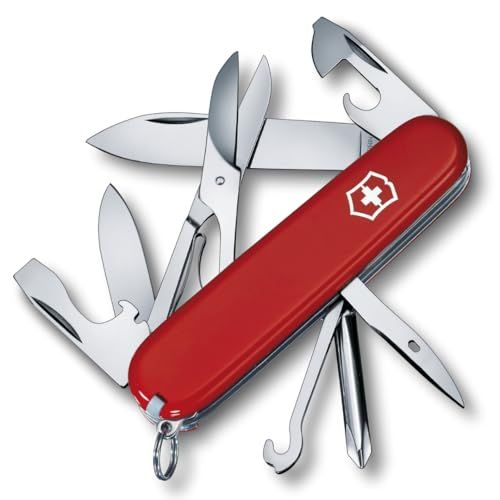 Victorinox Taschenmesser Super Tinker (14 Funktionen, Mehrzweckhaken, Schere, Drahtabisolierer), rot