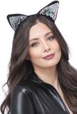 Smiffys - Jewelled Black Cat Ears Kostuum Haarband - Zwart