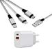 MUTTO Universele wandlader 5V2A / 10W met 2 USB-poorten + 3-in-1 multifunctionele universele oplaadkabel USB op Micro USB / USB-C / Lightning compatibel met iPhone, Samsung, Huawei, Xiaomi