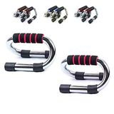FFitness Push Up Stand Bars, uniseks, volwassenen, rood, eenheidsmaat