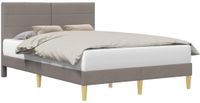 vidaXL Bedframe met hoofdeinde, taupe, 160 x 200 cm, stof