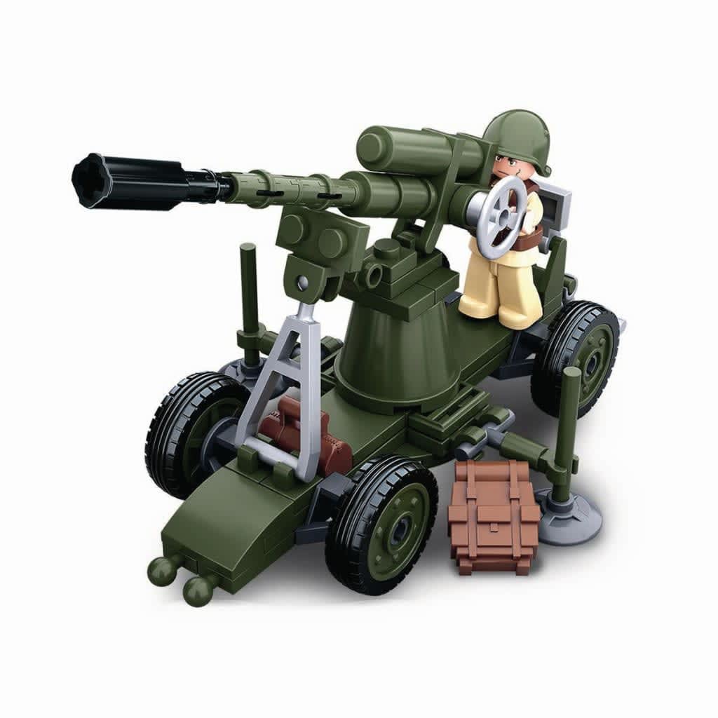 Sluban M38-B0678C Building Blocks Wwii Serie Allied Antiaircraft Gun