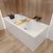 Badland QUADRO ligbad 180 x 80 cm wit met baddrager met hoofdsteun