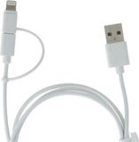 Energizer 1.2m USB2.0 - Lightning & Micro-USB USB-kabel Wit