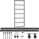 vidaXL Schuifdeur met beslag, 76x205 cm, aluminium en ESG-glas