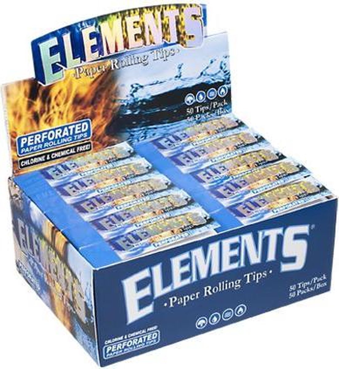 The Old Man Smoke Elements tips, perforated, 50 tips/booklet, box/50