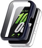 Strap-it Hard case hoesje met glazen screen protector - geschikt voor Samsung Galaxy Fit 3 (donkerblauw)