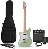 Gear4music Seattle linkshandige elektrische gitaar Seafoam Green, 10W gitaarversterker & accessoirepakket
