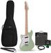 Gear4music Seattle linkshandige elektrische gitaar Seafoam Green, 10W gitaarversterker & accessoirepakket