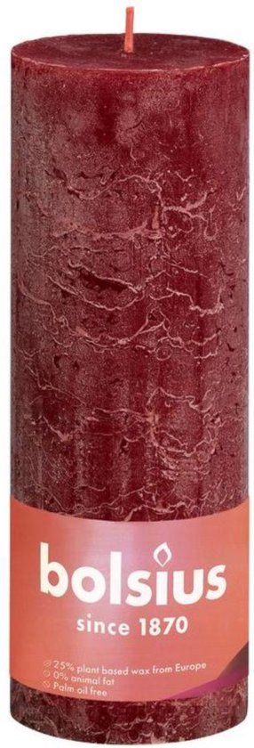 Bolsius Stompkaars Velvet Red Ø68 mm - 19 cm - 85 uur