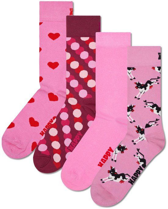 Happy Socks 4-Pack Pink Socks Gift Set Dames Sokken