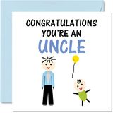 Nieuwe Baby Card - Gefeliciteerd Je bent een oom Pasgeboren Baby Kaarten, Goed gedaan Gefeliciteerd Nieuwe Baby Kaarten, Welkom in de Wereld Home Gifts, 145mm x 145mm Baby Wenskaarten voor Ooms