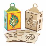 Baker Ross Herfst houten lantaarn knutsel sets - Pak van 3