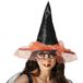 Merkloos / Sans marque Heks Verkleedkleding set Dames - Hoge hoed met sluier zwart/oranje - haakneus en bril - Carnaval - Halloween