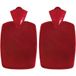 Merkloos Warm water kruik - 2x - kunststof kruik - zonder hoes - rood - 1,8 liter