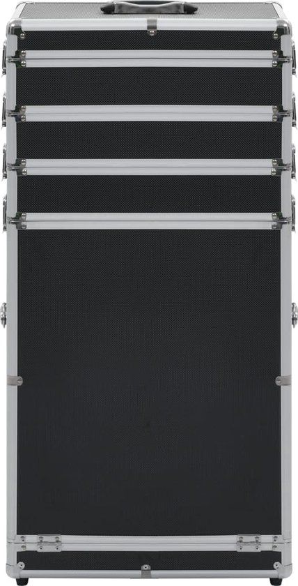 Makeup Trolley Aluminium Zwart - Make Up Reiskoffer - Make Up Koffer